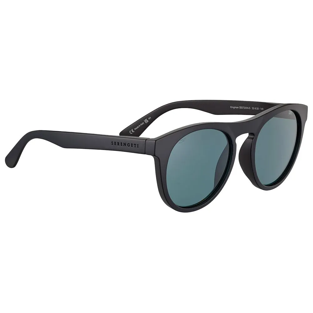 Gafas Serengeti Kingman Matte Black Saturn Polarized Petrol Blue