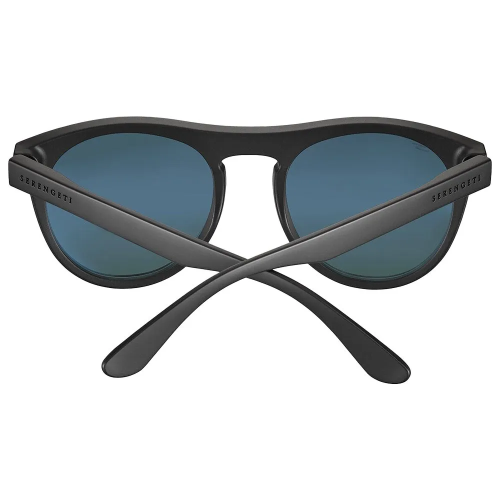 Gafas Serengeti Kingman Matte Black Saturn Polarized Petrol Blue