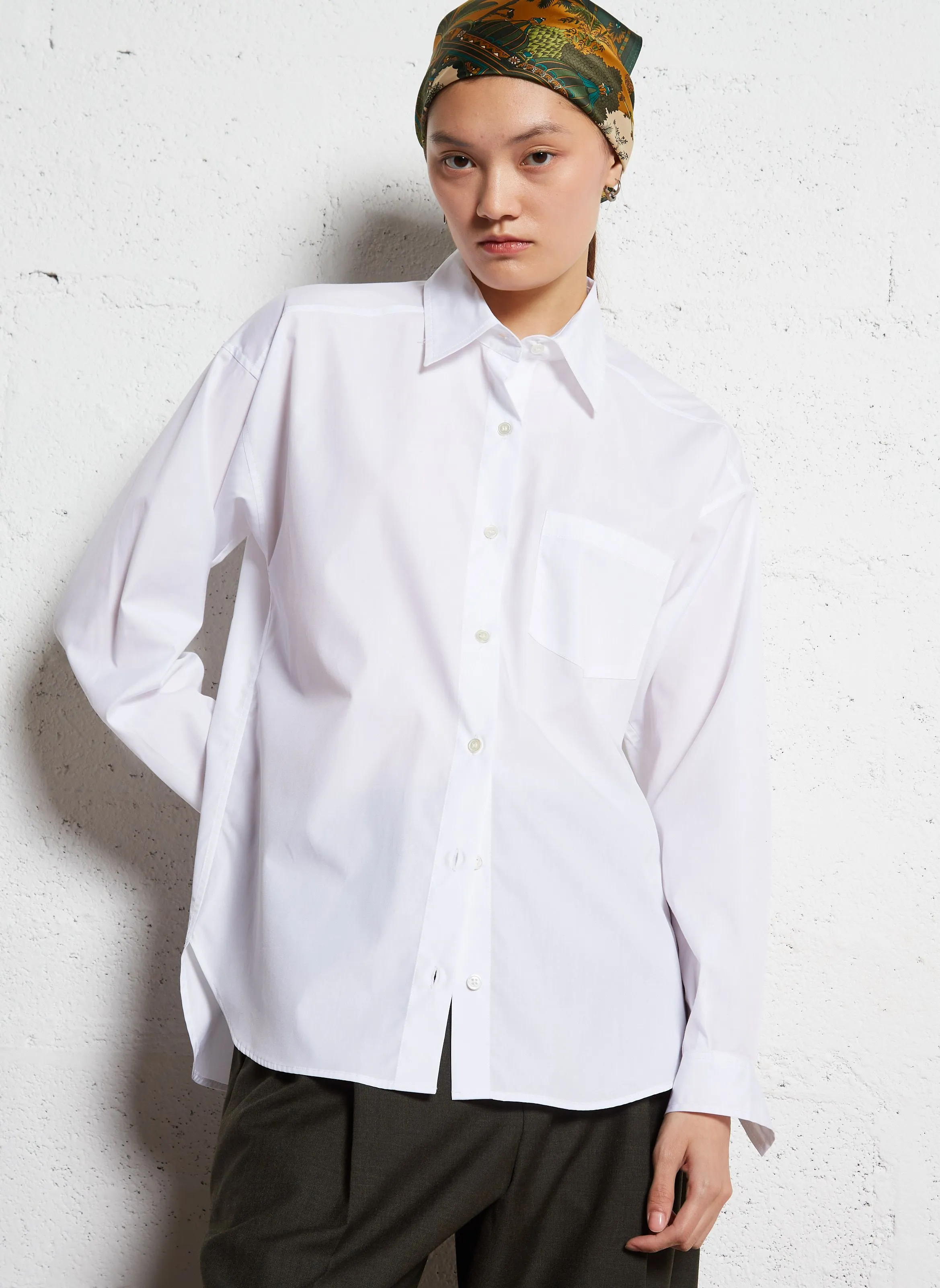 GERARD DAREL CASTILLE - Camisa recta de popelina de algodón en blanco