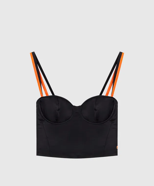 Heron Preston Black bustier top with logo print