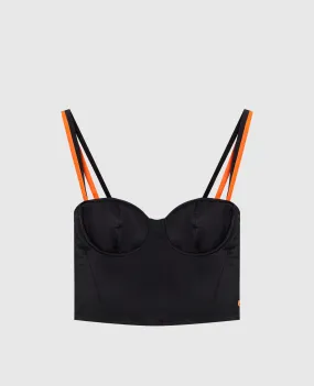 Heron Preston Black bustier top with logo print