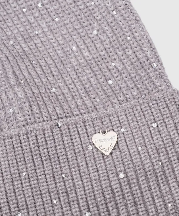 Il Trenino Children's gray hat with crystals