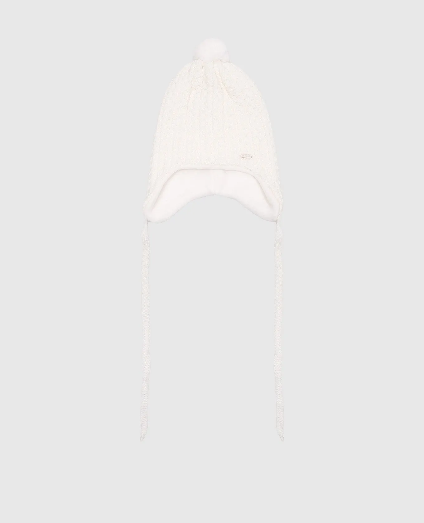 Il Trenino Children's white hat made of wool with a textured pattern