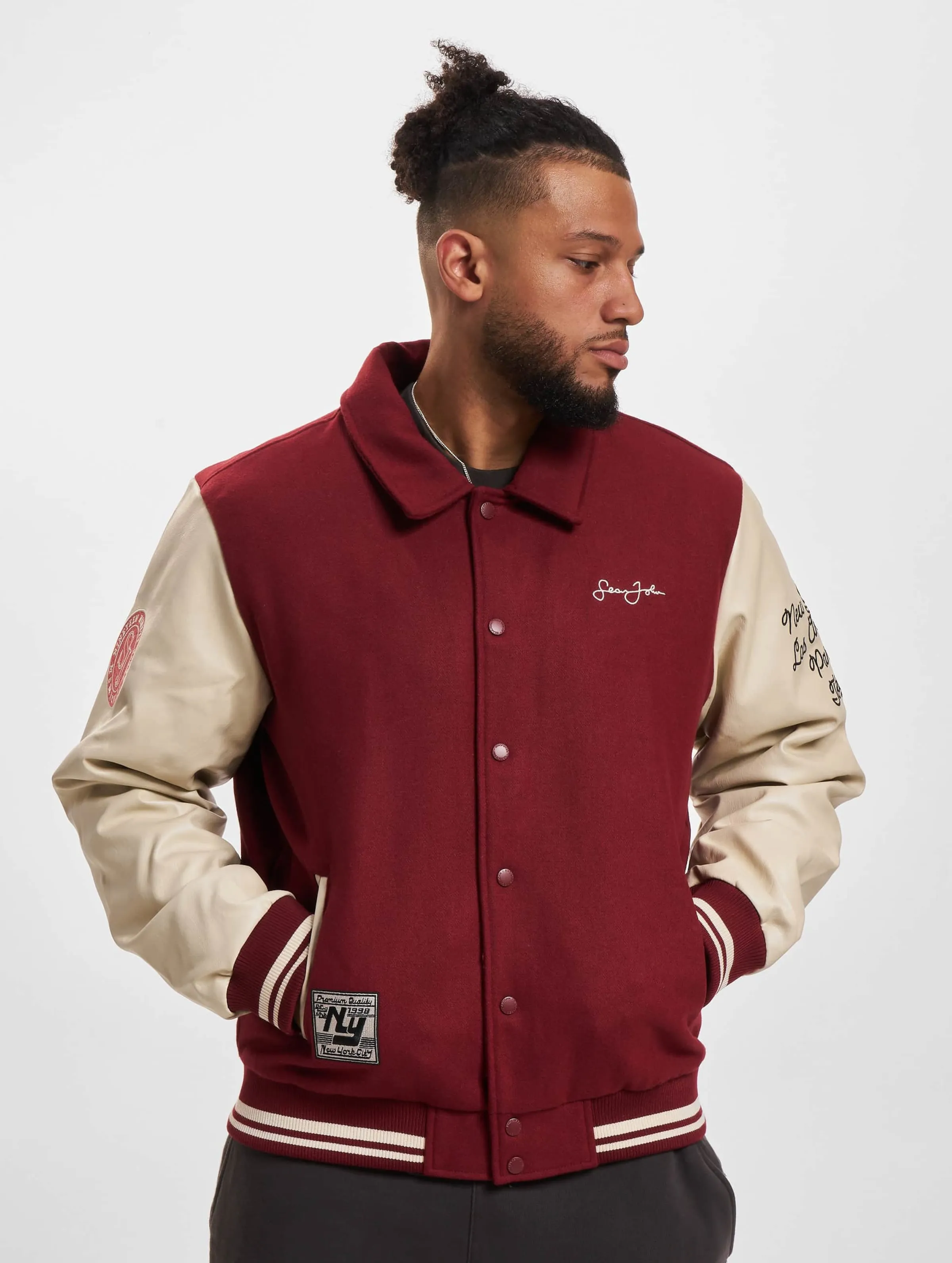 JM233-023-1 SJ Script Logo Retro Car College Jacket