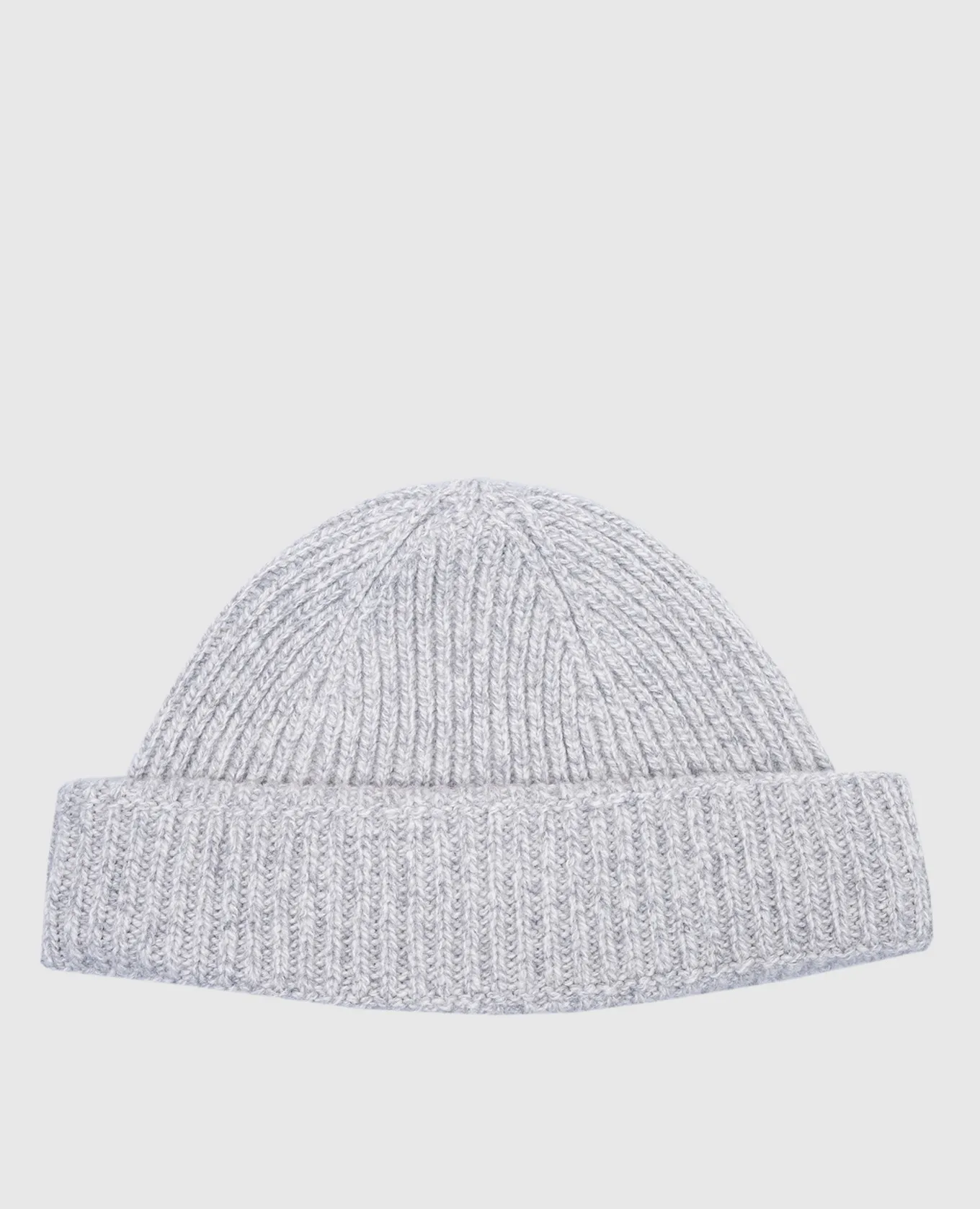 John Smedley Gray cashmere and wool beanie hat