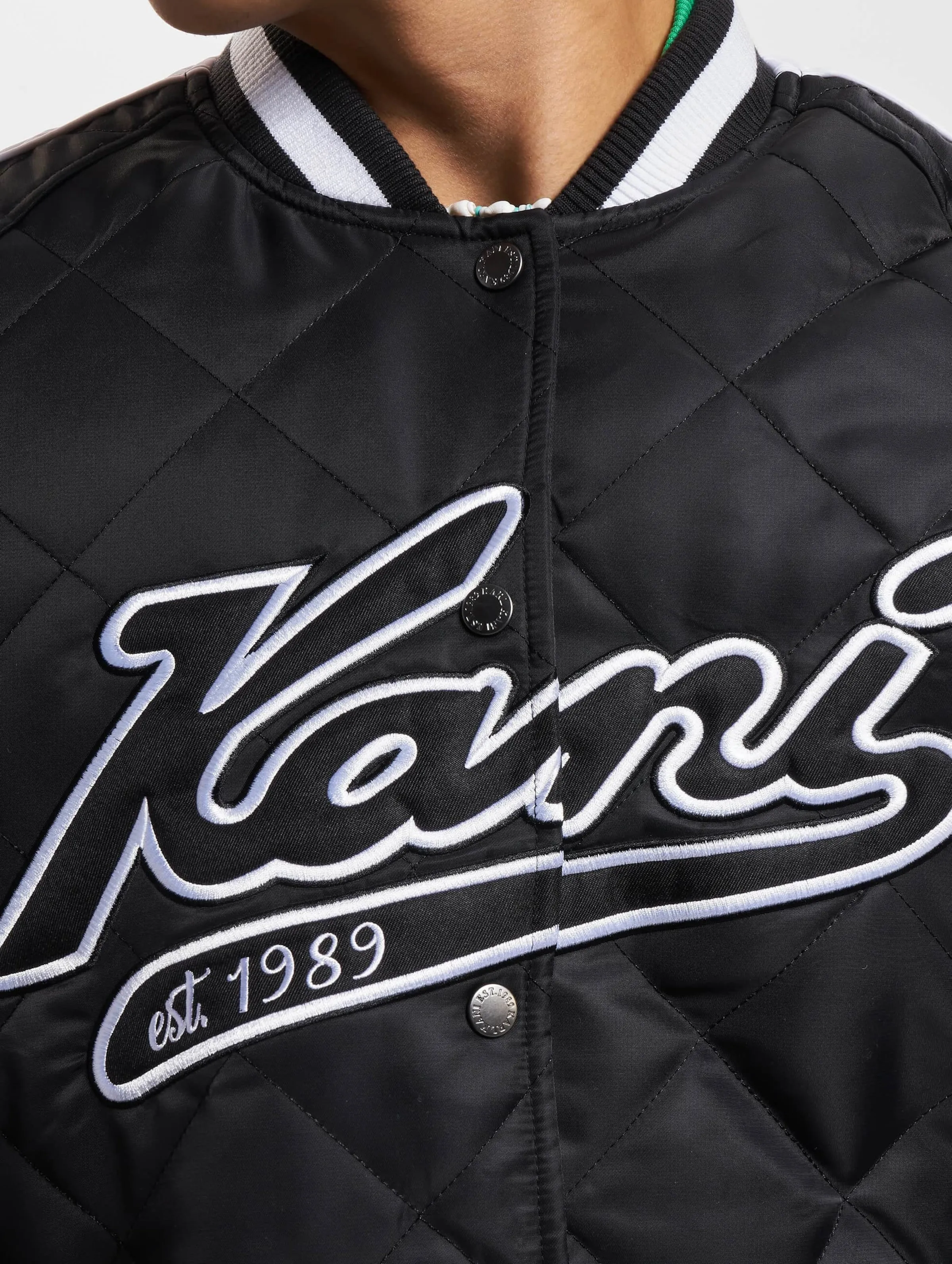 Karl Kani Varsity Padded Souvenir Jacket light black/white