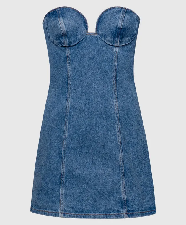 Magda Butrym Blue denim bustier dress