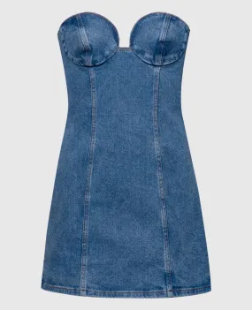 Magda Butrym Blue denim bustier dress