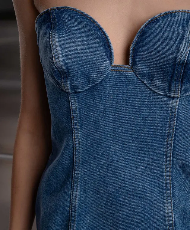 Magda Butrym Blue denim bustier dress