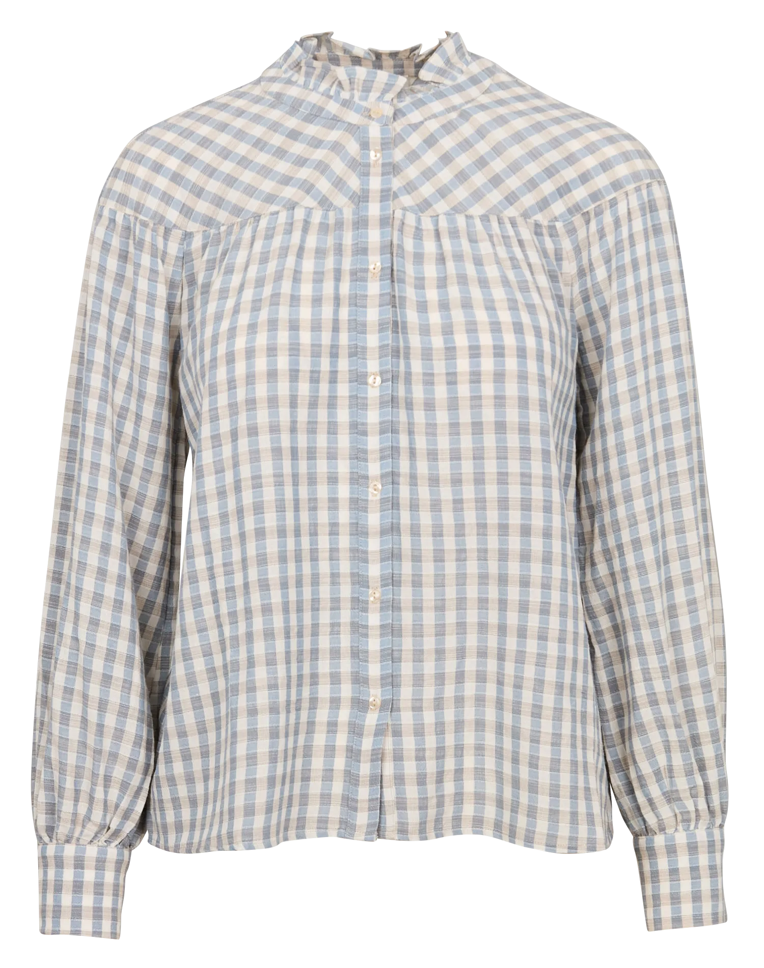 MAISON 123 BERLIOZ - Camisa ajustada de cuadros en azul