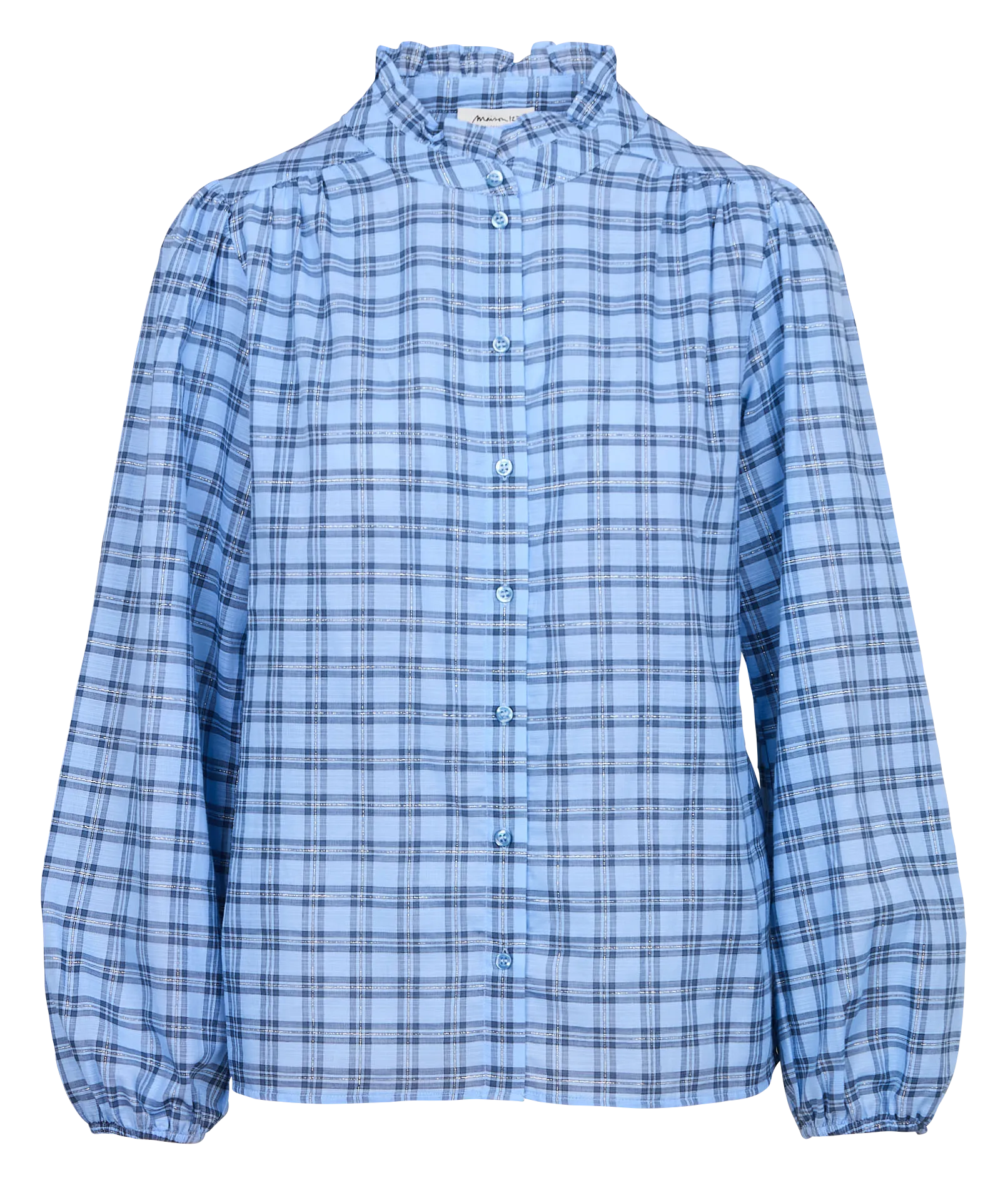 MAISON 123 BULLE - Camisa de algodón de cuadros en azul