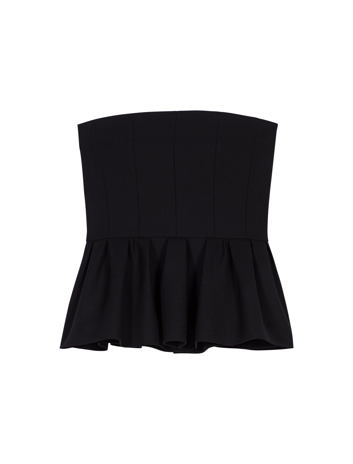 MAJE Top bustier con faldón en negro