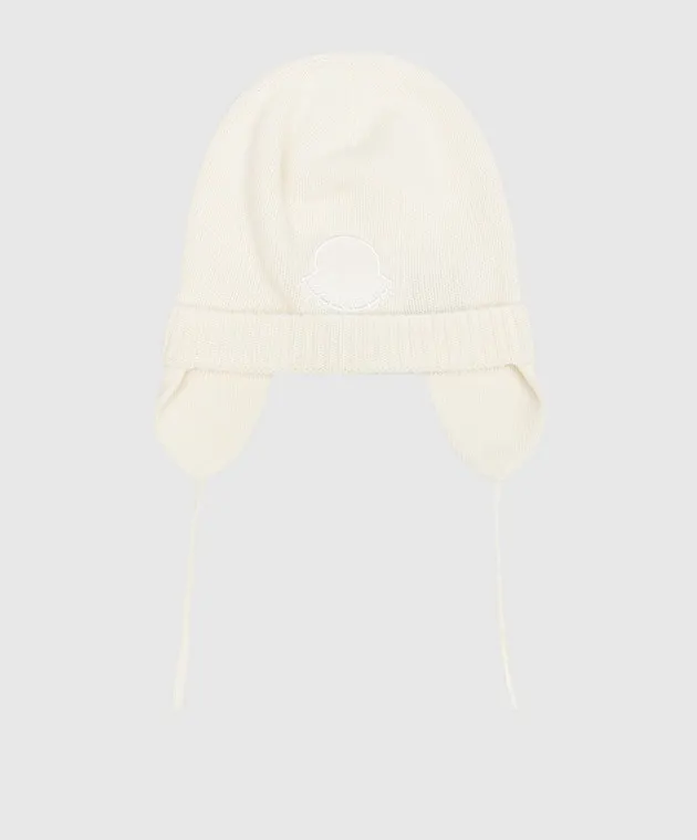 Moncler ENFANT Children's white hat made of wool