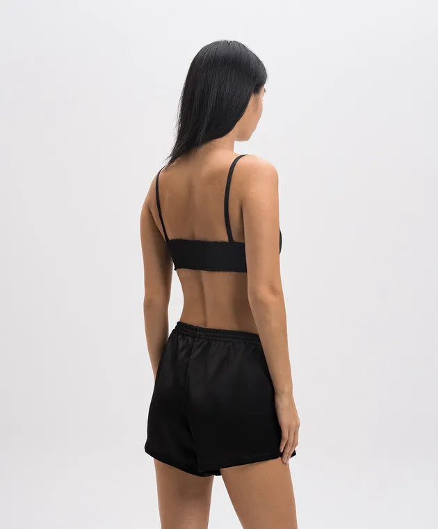 Palm Angels Black bustier top with logo monogram