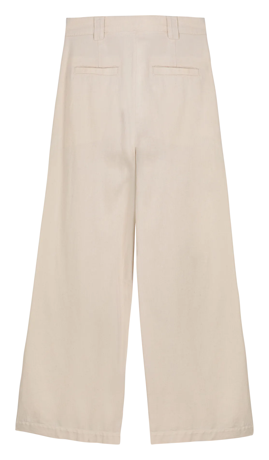 Pantalón ancho de algodón de tiro alto en blanco