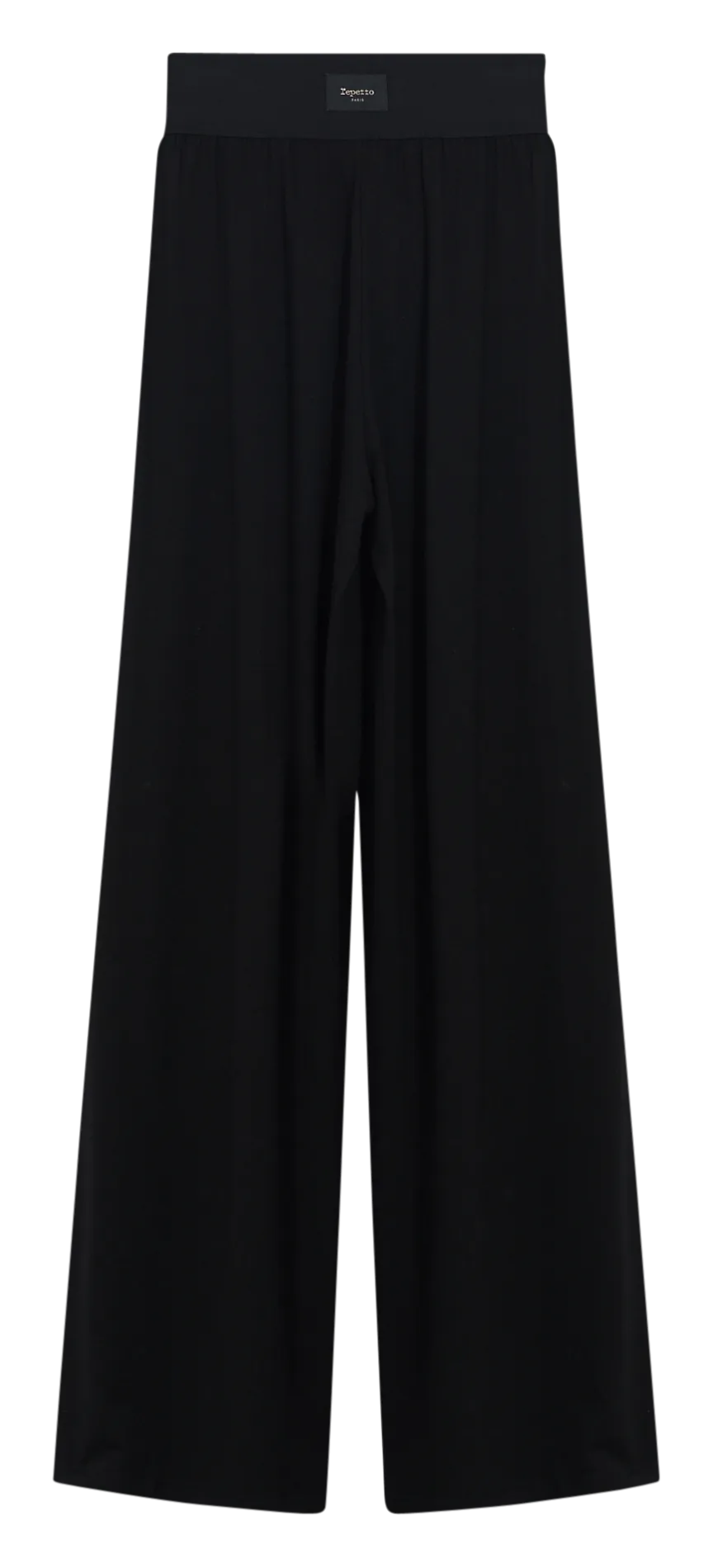 Pantalón ancho de talle alto en negro