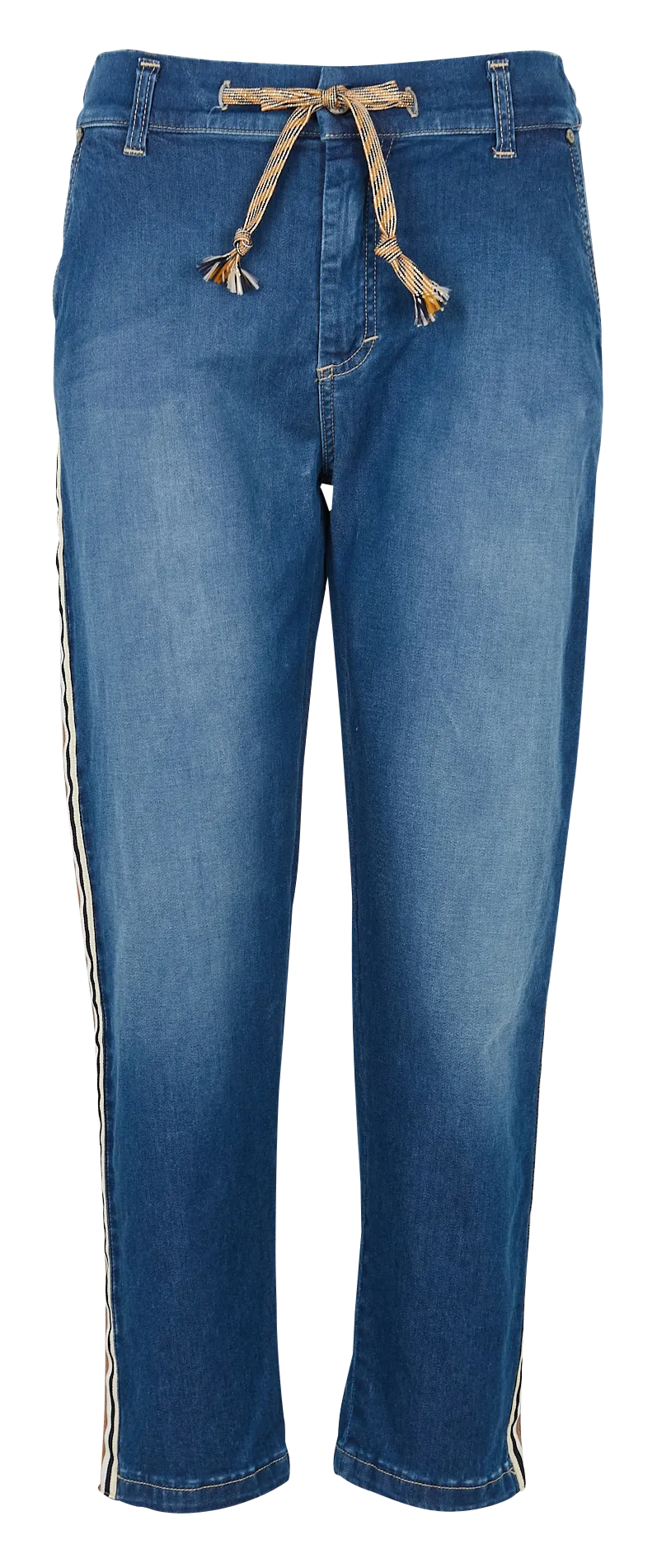 Pantalón chino tobillero estilo vaquero de tiro alto en azul