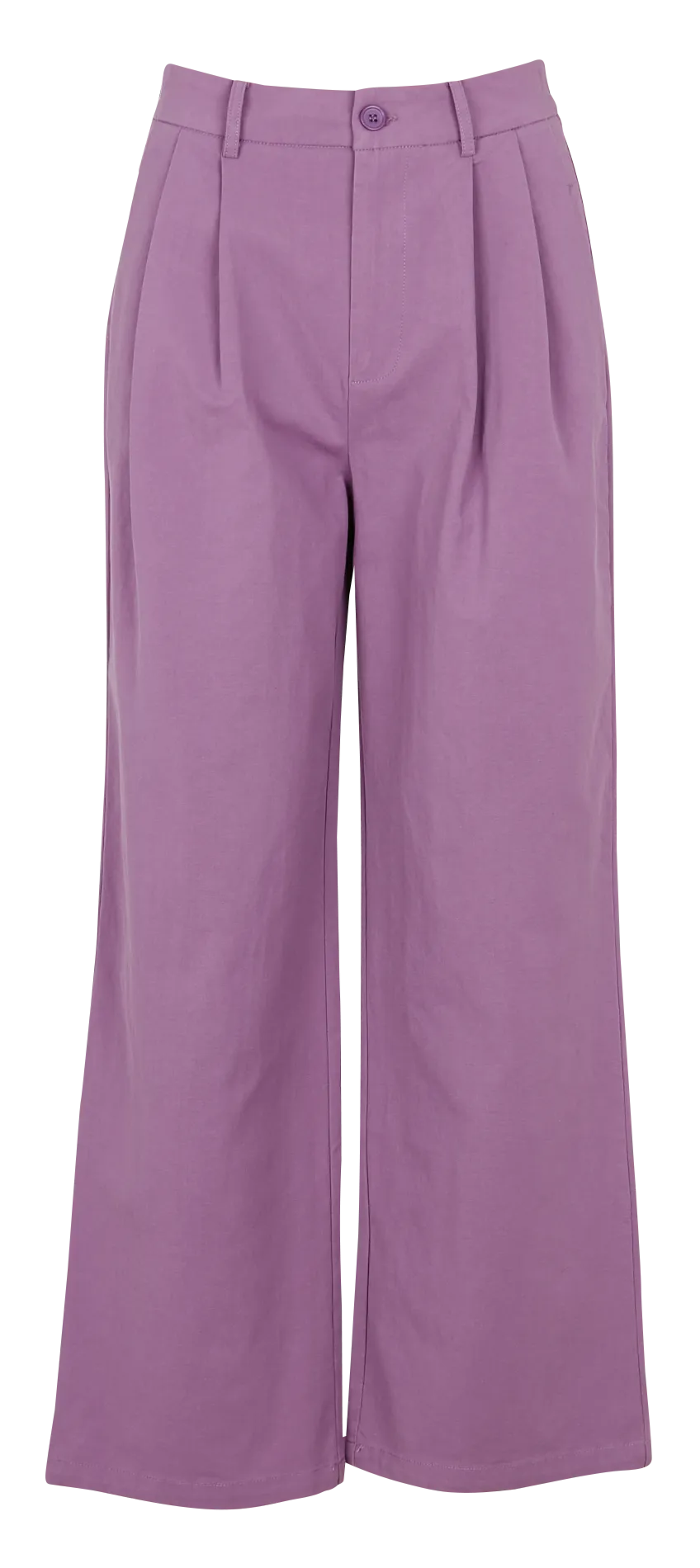 Pantalón recto de mezcla de algodón en violeta