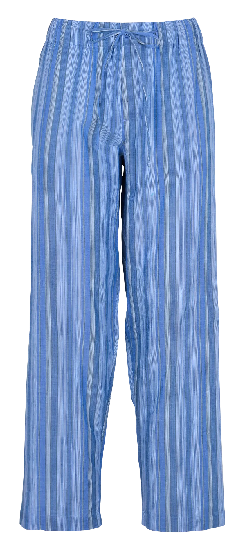 PERMIN - Pantalón recto a rayas de algodón orgánico en azul