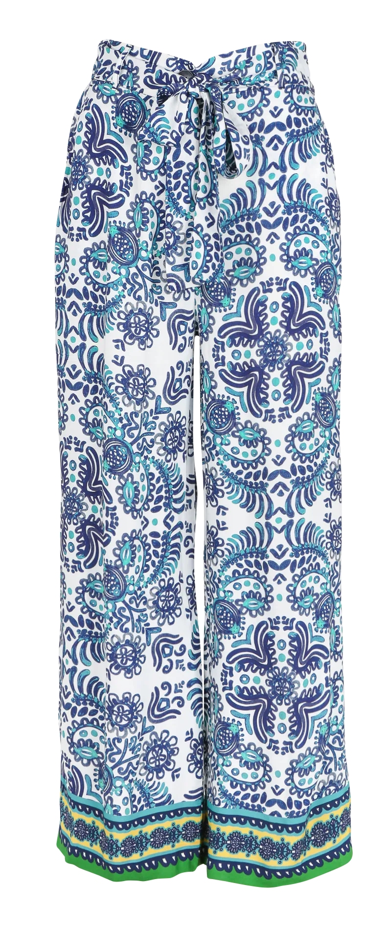 PEXACO - Pantalón ancho de talle alto estampado en azul