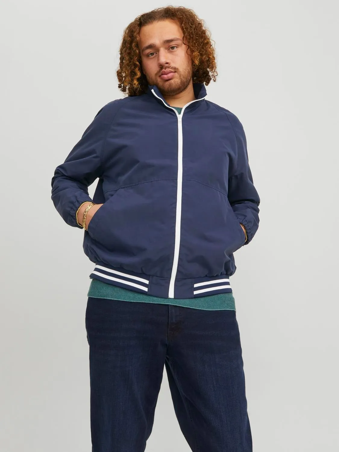 Plus Size Chaqueta bomber | Azul oscuro | Jack & Jones®