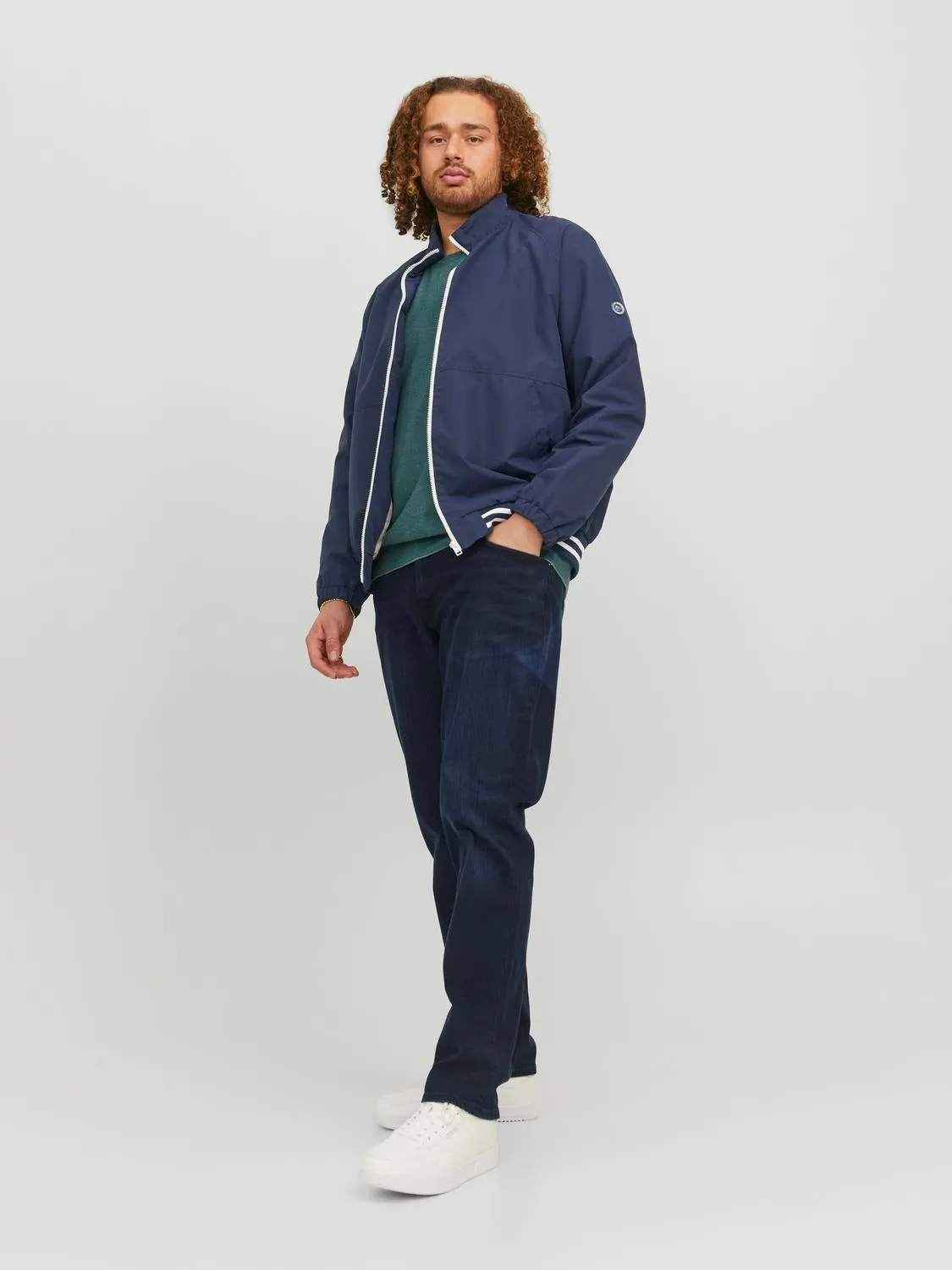 Plus Size Chaqueta bomber | Azul oscuro | Jack & Jones®