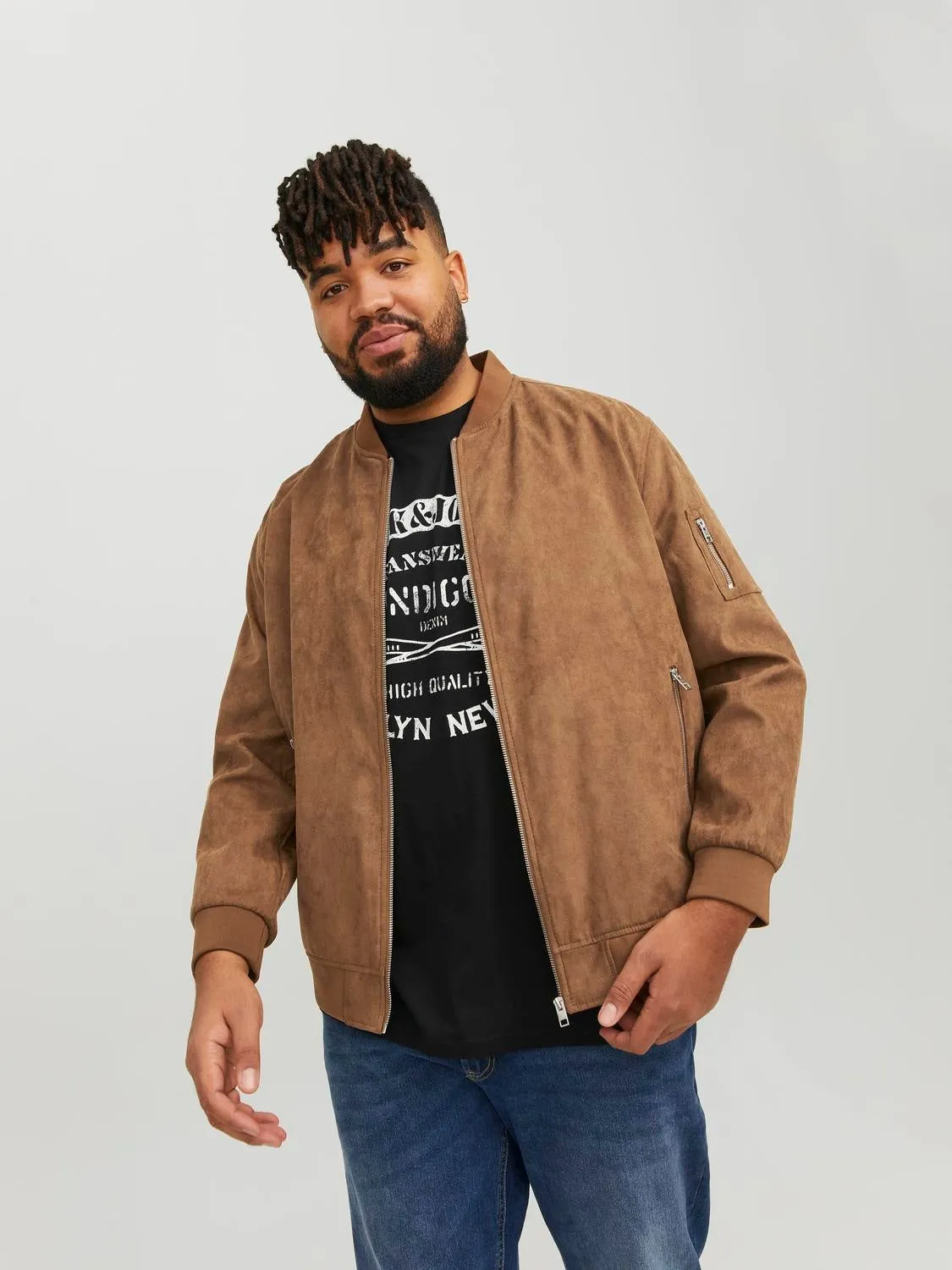 Plus Size Chaqueta bomber | Marrón claro | Jack & Jones®