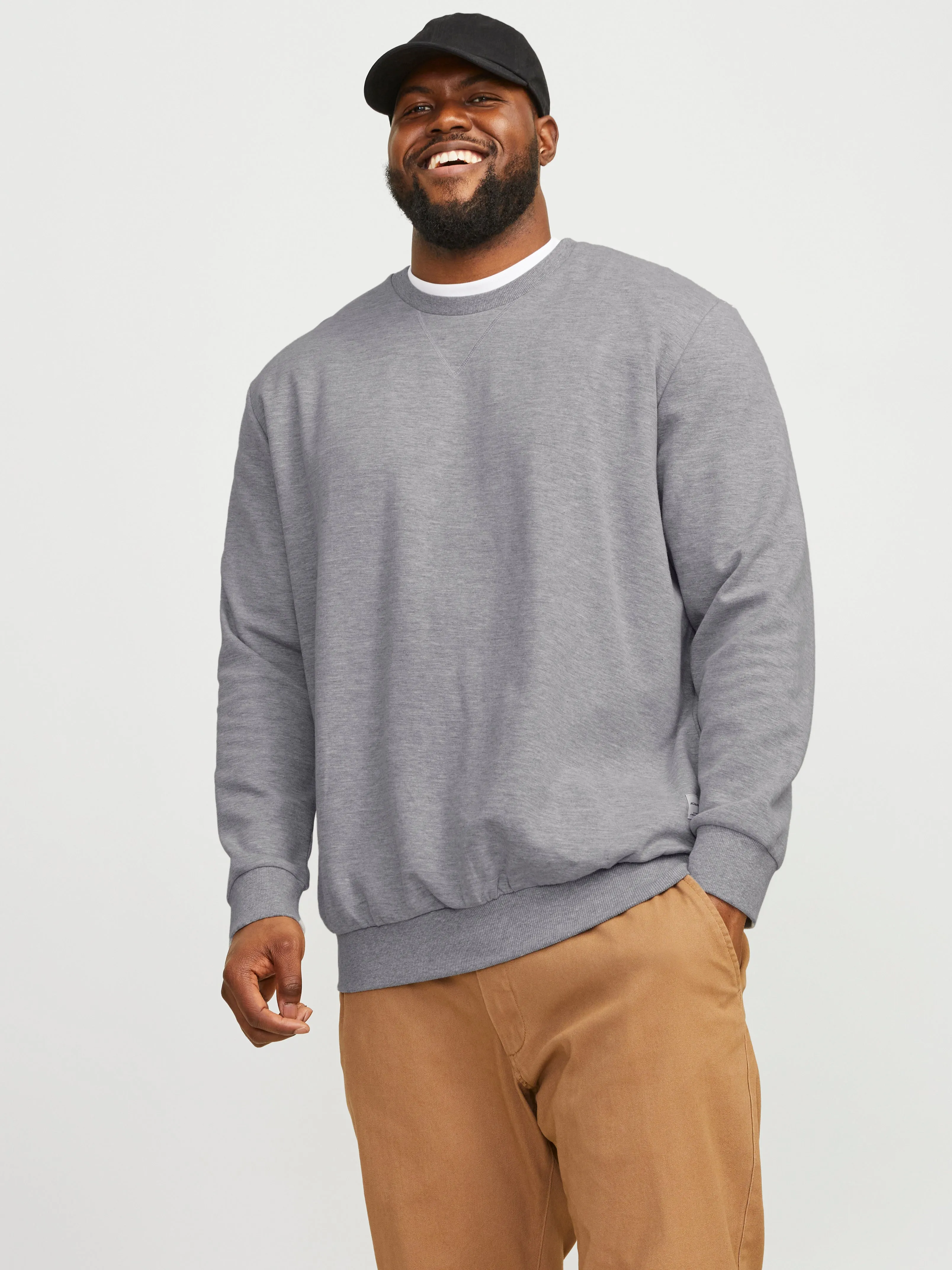 Plus Sudadera Liso | Gris claro | Jack & Jones®