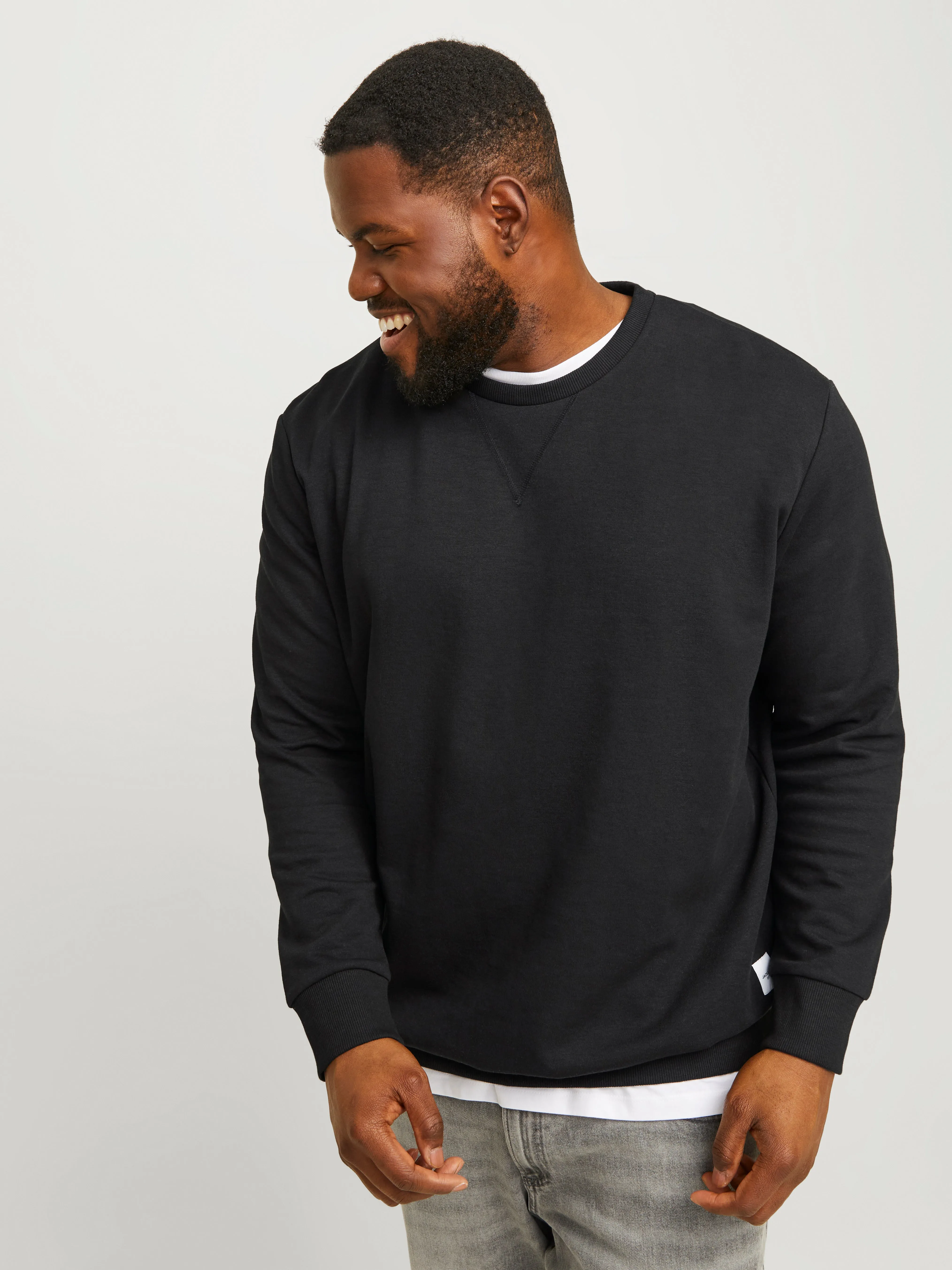 Plus Sudadera Liso | Negro | Jack & Jones®