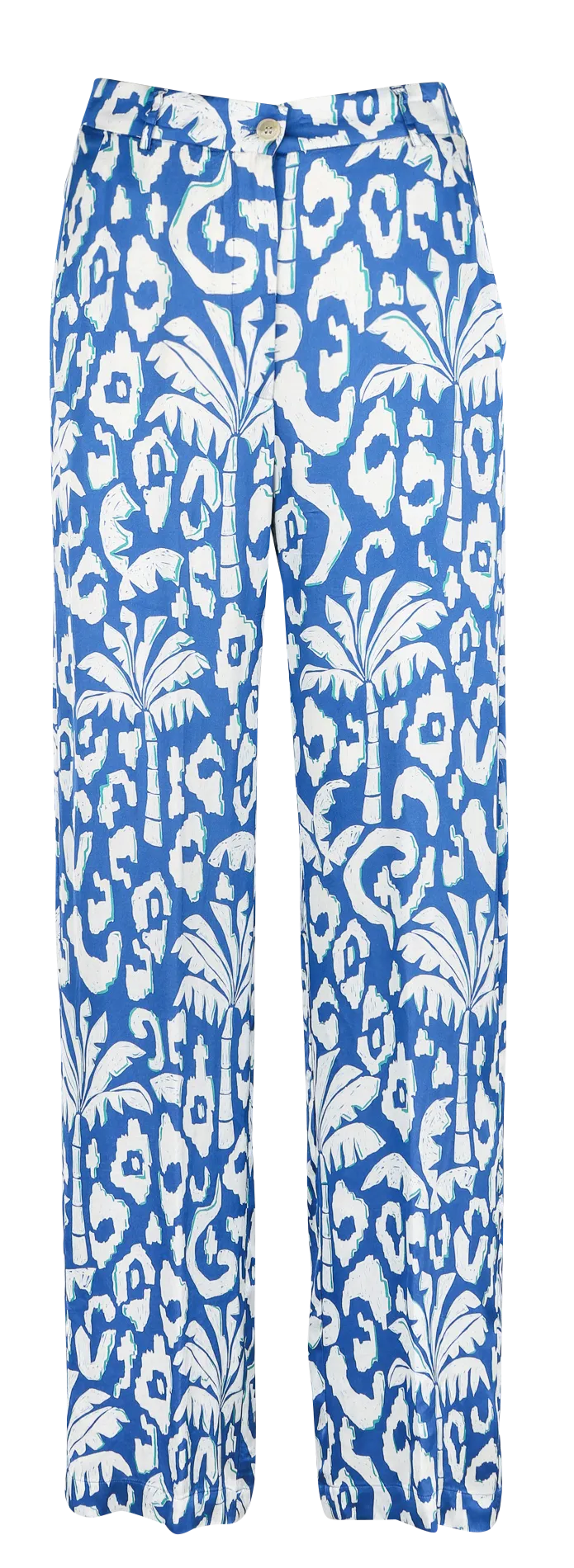 POSITANO - Pantalón vaporoso estampado en azul