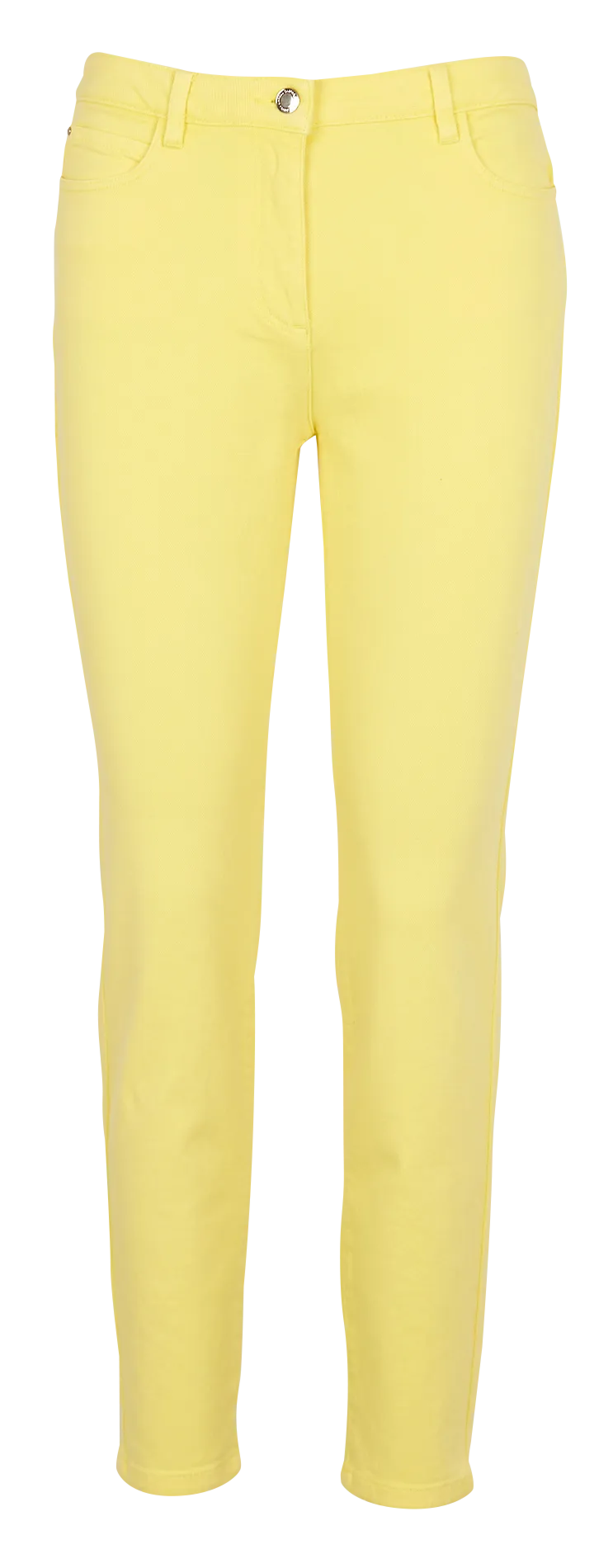 PTONIO - Pantalón slim de mezcla de algodón en amarillo