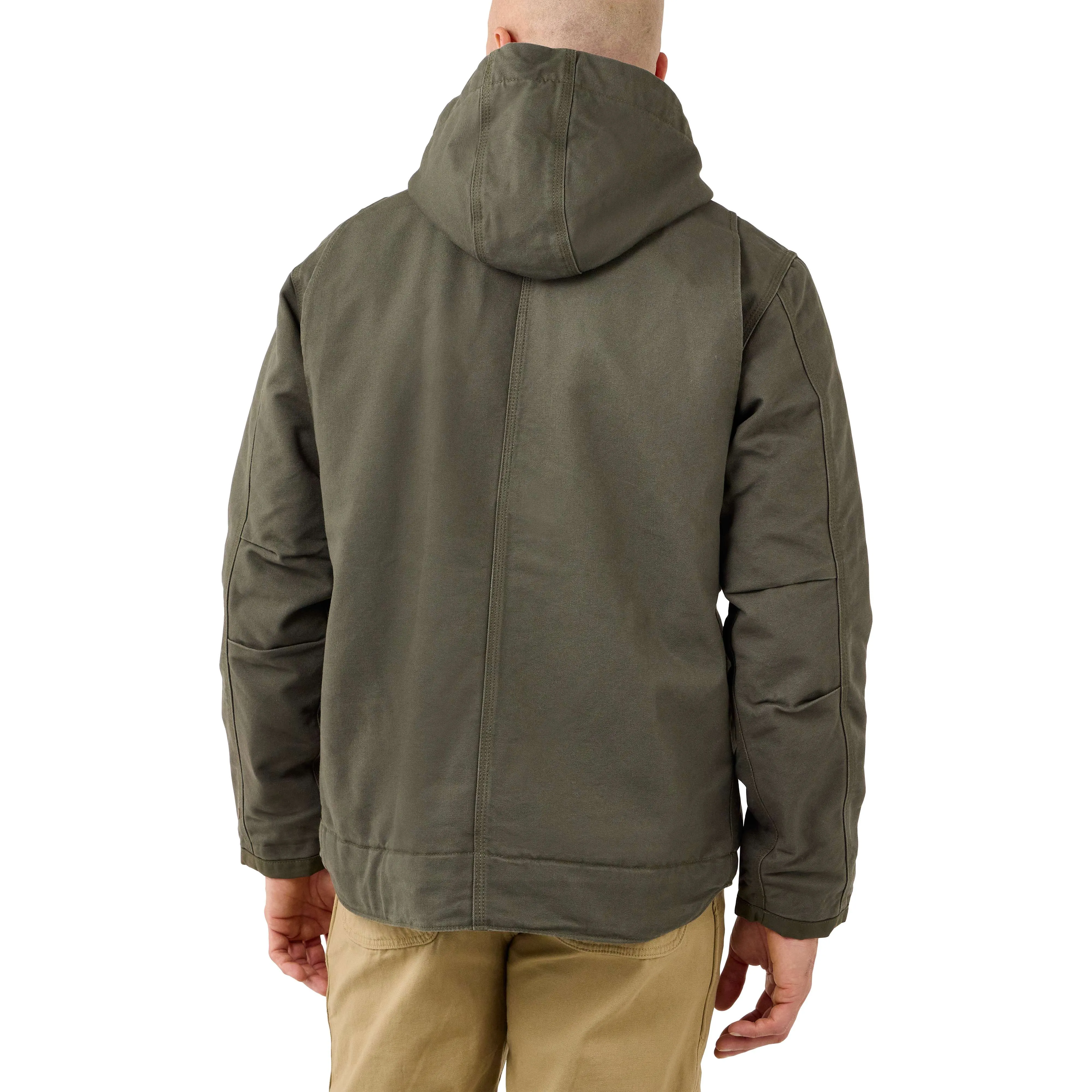 Relaxed Fit Washed Duck Sherpa-Lined Utility Jacket