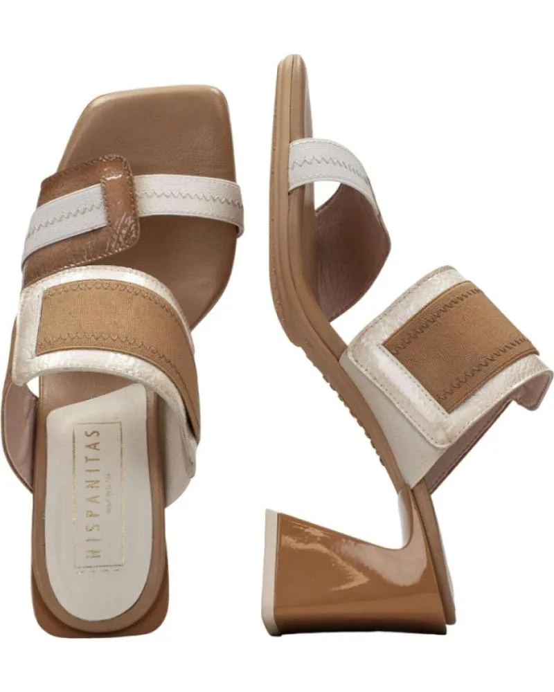 Sandalias de Mujer HISPANITAS ZUECO TACON PARA MUJER CHV243327 COLOR MARRON DESERT