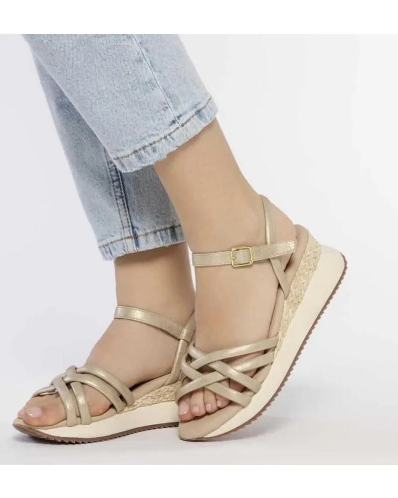 Sandalias GIOSEPPO  de Mujer 71060 SANDALIAS OFF-WHITE CON CUNA Y TIRAS TUBULARES PARA MU  ORO