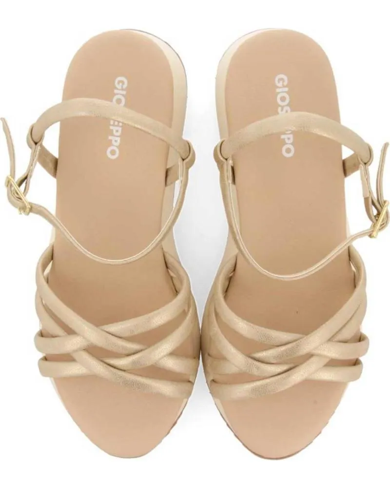 Sandalias GIOSEPPO  de Mujer 71060 SANDALIAS OFF-WHITE CON CUNA Y TIRAS TUBULARES PARA MU  ORO