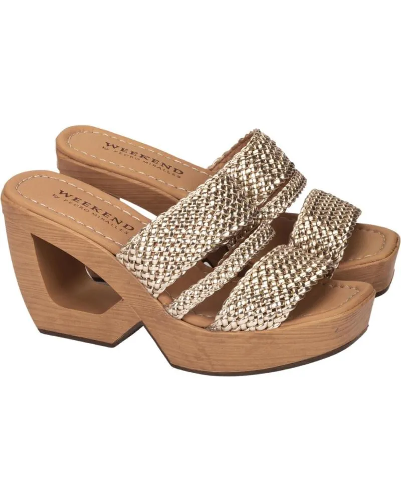 Sandalias PEDRO MIRALLES  de Mujer TRENZA PLATINO  GOLD