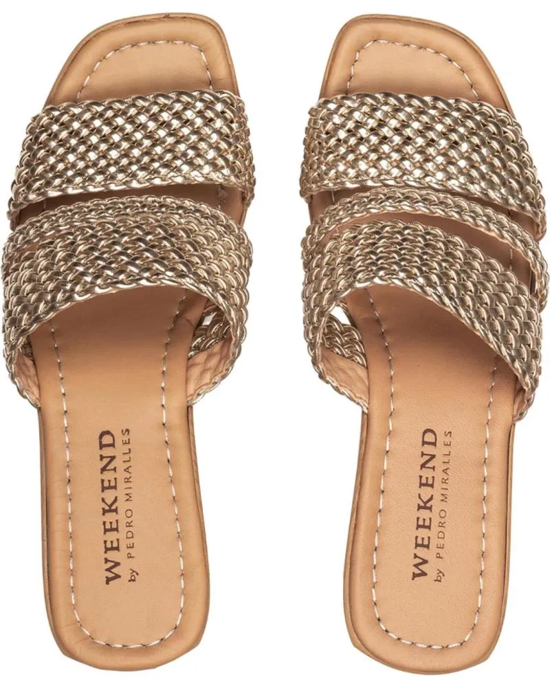 Sandalias PEDRO MIRALLES  de Mujer TRENZA PLATINO  GOLD