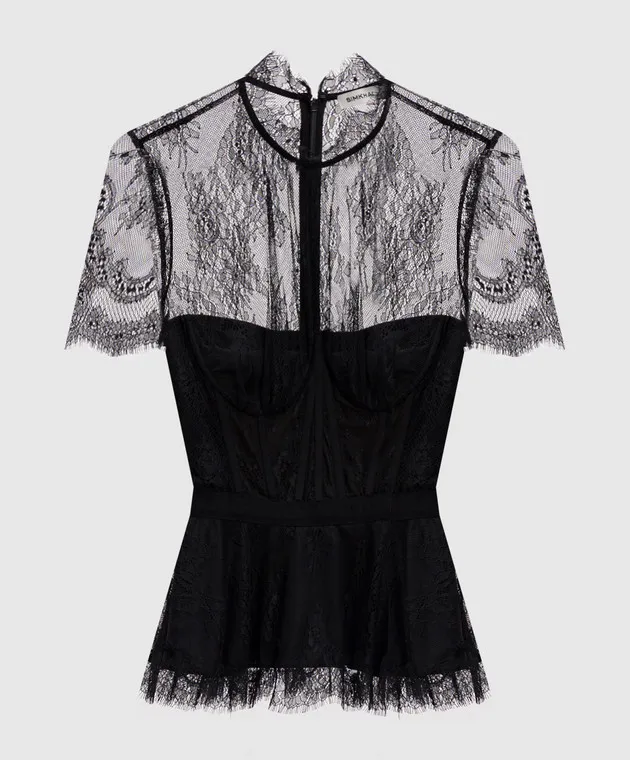 Simkhai Kehlani Black Lace Bustier Top