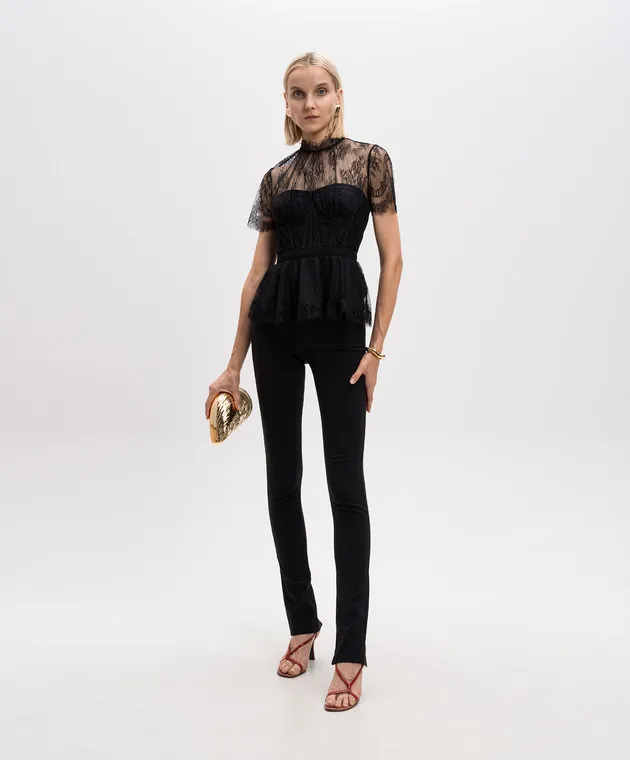 Simkhai Kehlani Black Lace Bustier Top