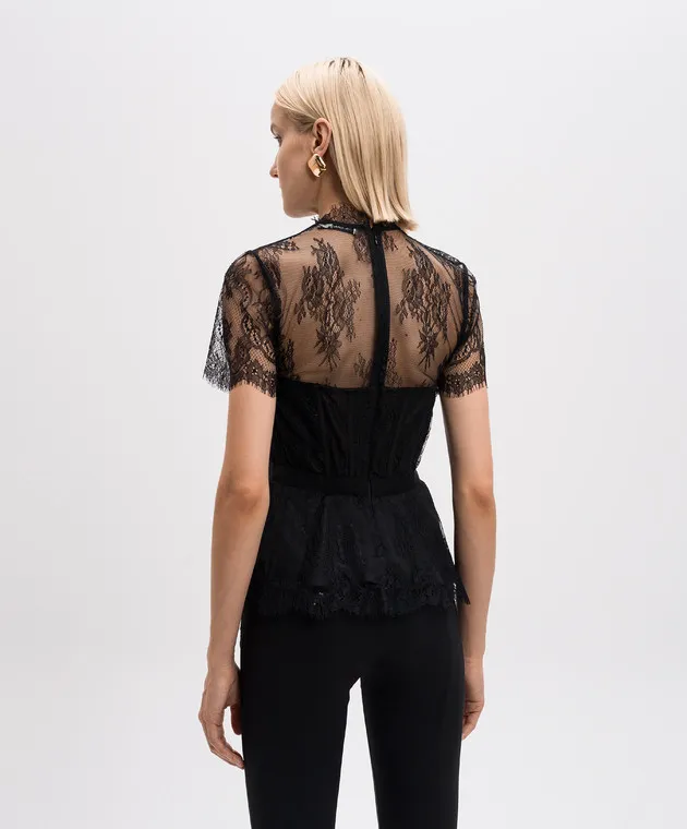 Simkhai Kehlani Black Lace Bustier Top