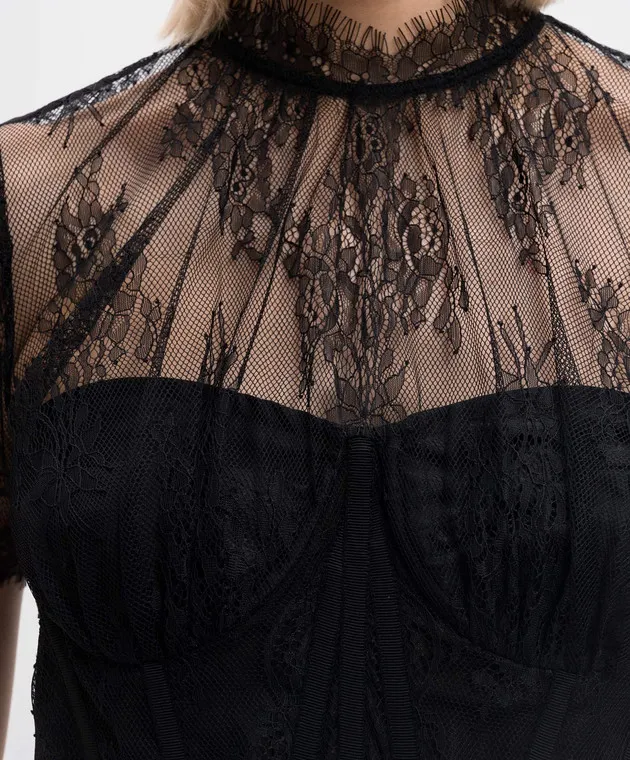 Simkhai Kehlani Black Lace Bustier Top