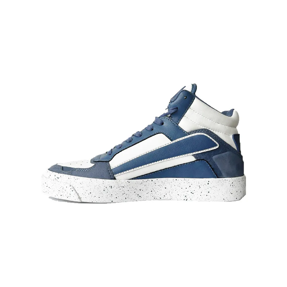 Sneakers Altas de Piel EA7 Emporio Armani X8Z042 XK351 T500 Color Blanco y Azul