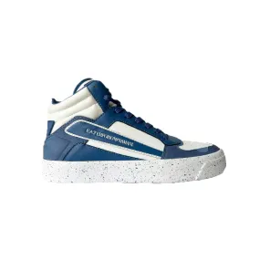 Sneakers Altas de Piel EA7 Emporio Armani X8Z042 XK351 T500 Color Blanco y Azul