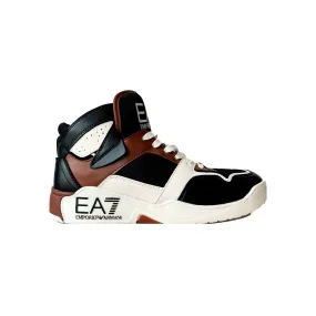 Sneakers Altas EA7 Emporio Armani X8Z039 XK331 T573 Color Blanco Marrón y Negro