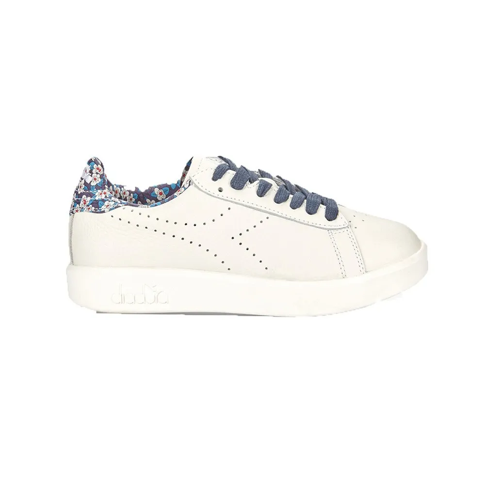 Sneakers De Piel Diadora Game Liberty 171908 20006 Color Blanco con Flores