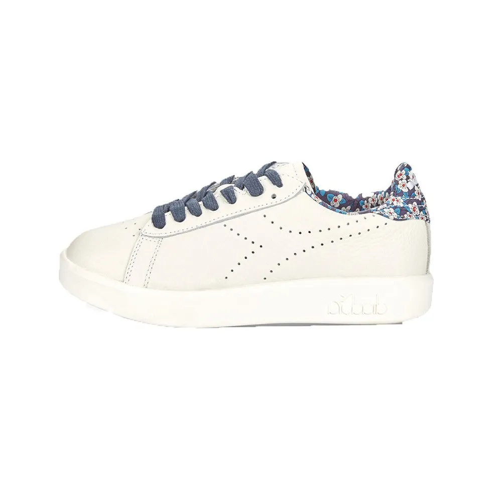 Sneakers De Piel Diadora Game Liberty 171908 20006 Color Blanco con Flores