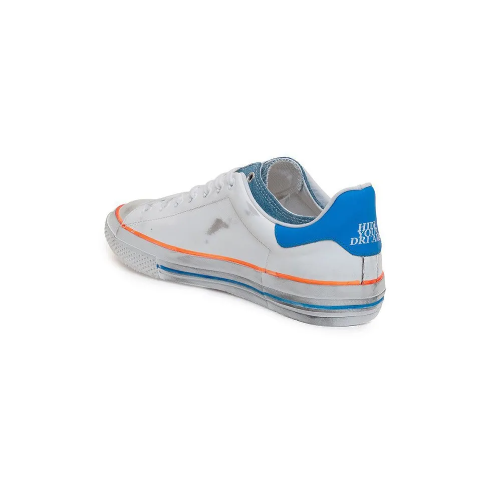 Sneakers de Piel Hidnander STARLESS LOW Color Blanco y Denim