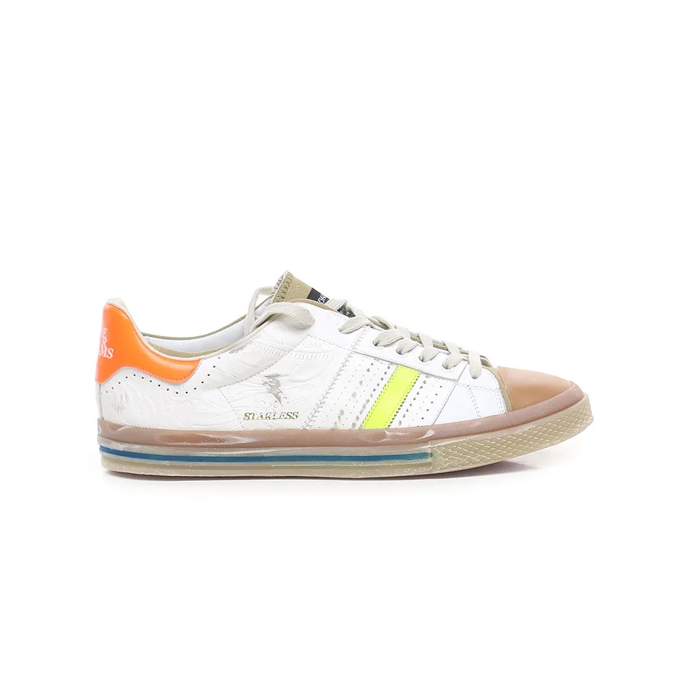 Sneakers de Piel Hidnander STARLESS LOW GEMU Color Blanco y Fluor