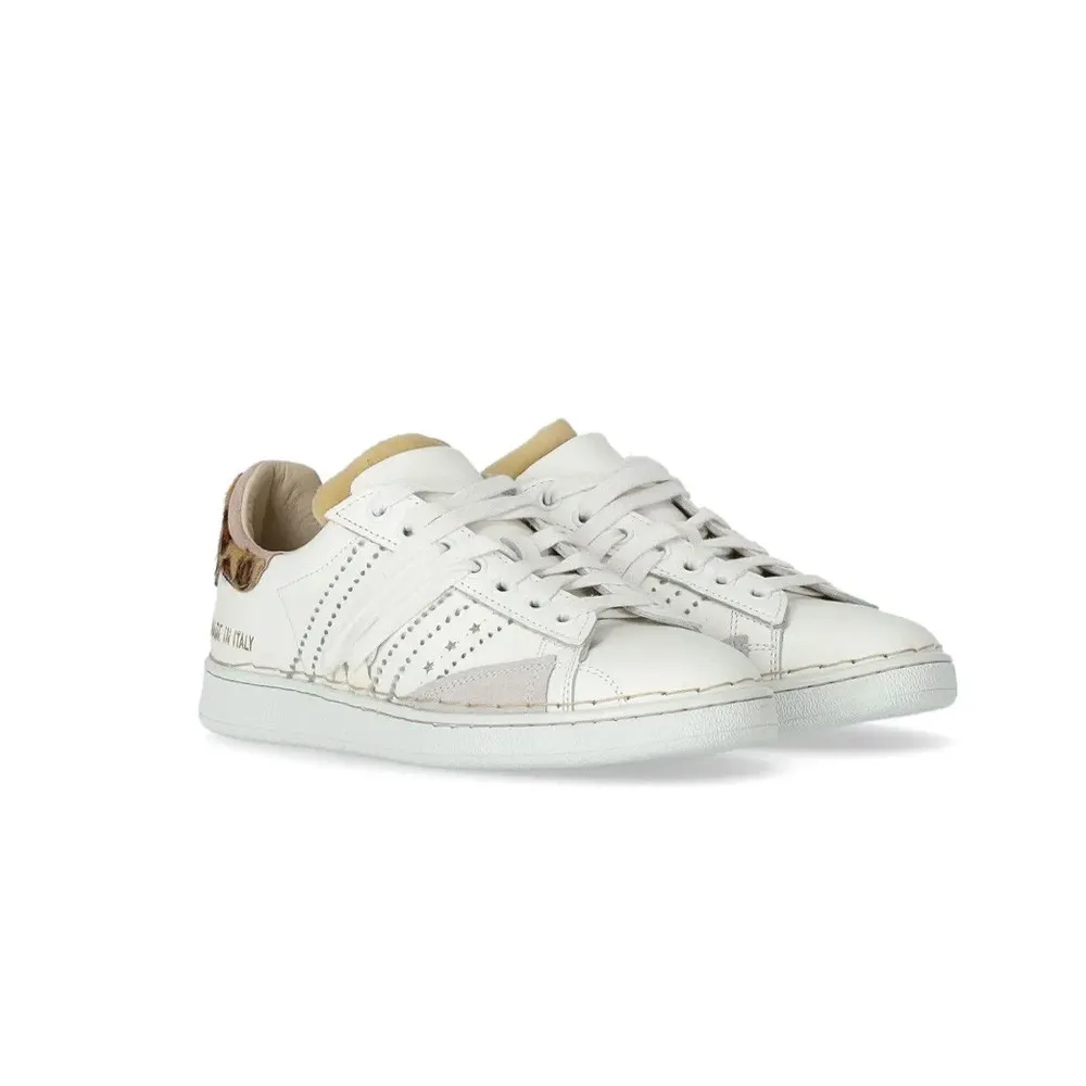 Sneakers de Piel Hidnander STRIPELESS ULTIMATE 062 Color Blanco y Macula