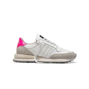 Sneakers de Piel Hidnander Tenkei Sport Edition 229 Color Blanco y Fucsia